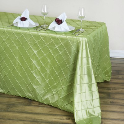 90x132-Inch RECTANGULA R Pintuck Tablecloth Dinner Wedding Party Table Linens