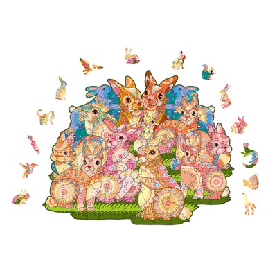 100/200pcs Puzzle Toys Clear Pattern Entertainment Easter Bunny Puzzle Toys Wo S