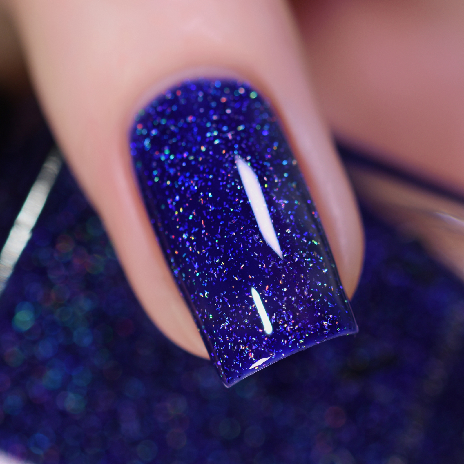 ILNP Set Sail - Navy Blue Holographic Jelly Nail Polish