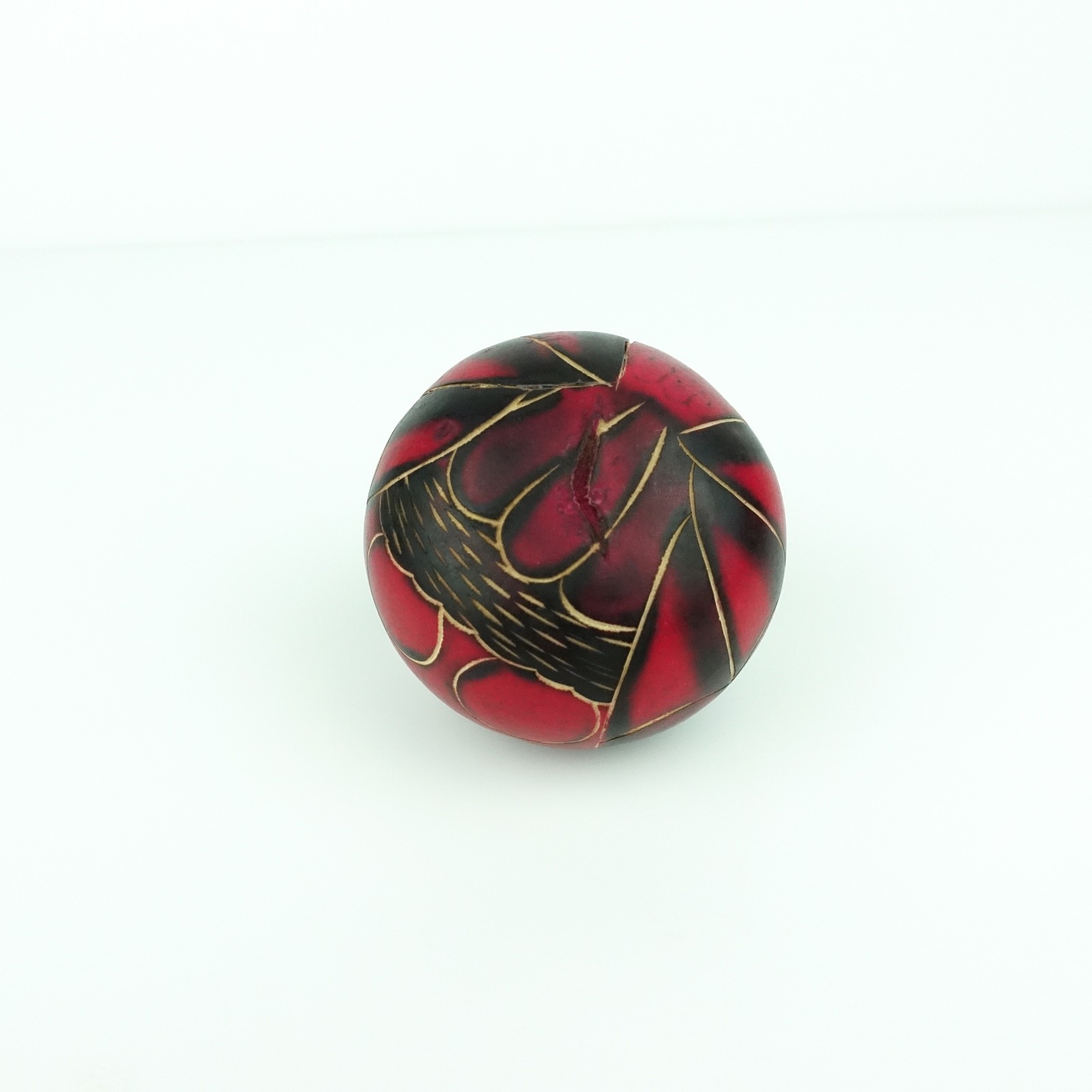 Red Owl Musical Maraca Shaker Gourd Hand Carved