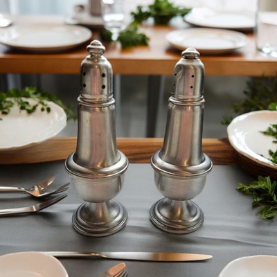 Vintage Empire Weighted Pewter Salt & Pepper Shakers