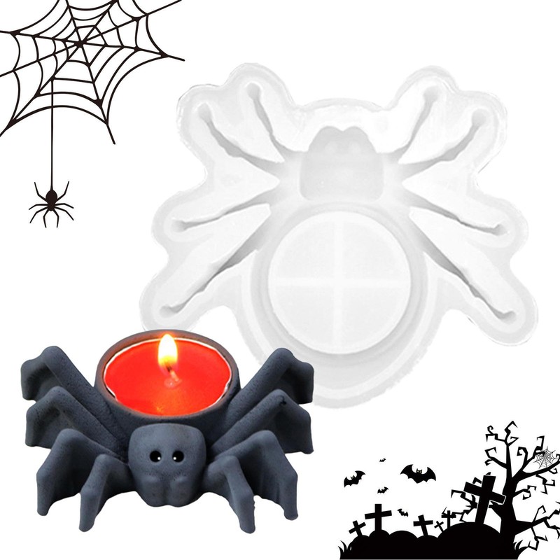 Silicone Mold Resin Gypsum Halloween Candlestick Diy Mould