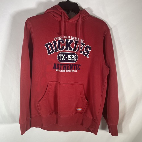 Dickies Hoodie Mens Medium Red Hooded Long Sleeve Drawstring TX-1922 Logo  Pouch | eBay