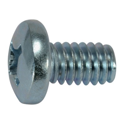#12-24 x 3/8'' Zinc Plated Steel Coarse Thread Phillips Pan Head Machine Screws