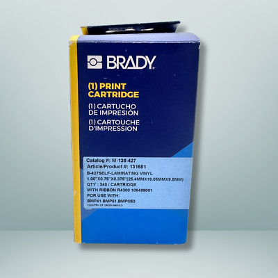 Brady M-136-427 Print Cartridge | Self-Laminating Vinyl | BMP 41/51/53 Printers