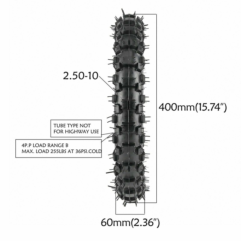 2Sets 2.50-10" Tire & Inner Tube For Honda CRF50F XR50R 2.5-10 Dirt Pit Bike