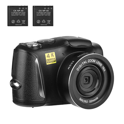 4K/60FPS 48MP Digital Camera Camcorder With 2 Batteries Kit Video Recording U7H2