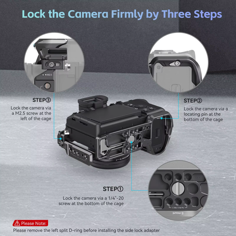 A7 IV Cage with Top Handle & Cable Clamp, "Rhinoceros" Basic Kit for Sony Alpha