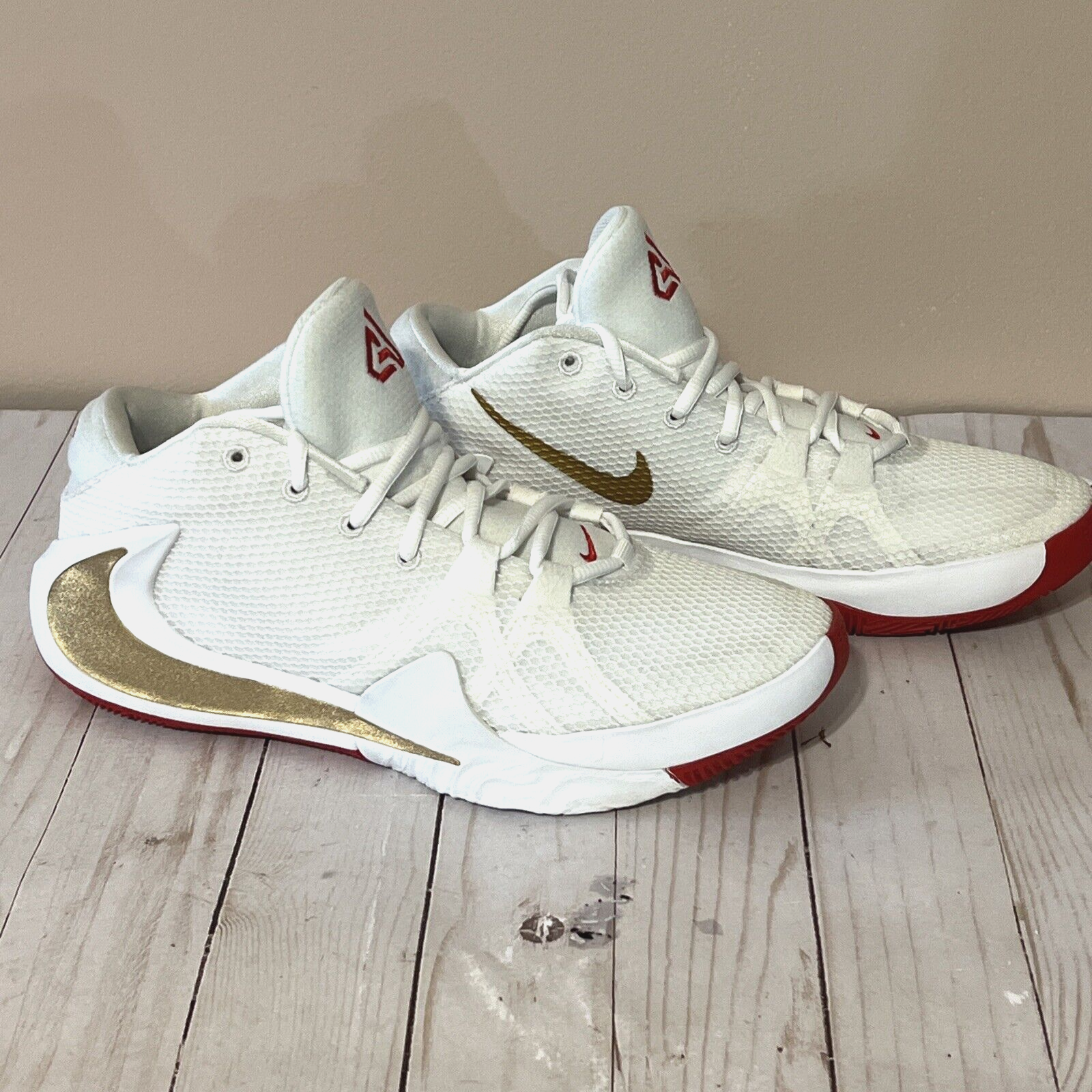 nike freak 1 white and gold