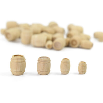 50pcs Model Trains HO OO Scale 1:87 Wood Wine Barrels Cask Bucket MT001