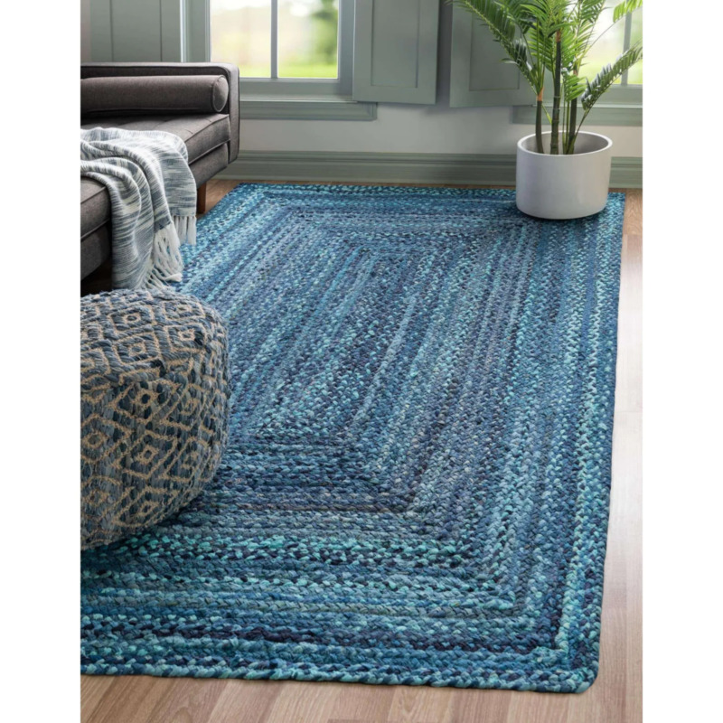 Rug 100% Natural Cotton Braided style Runner Rug Carpet Rustic