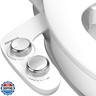 Bidet Attachment for Toilet, Self-Cleaning Dual Retractable Nozzles Bidet, Non-Electric Adjustable Water Pressure for Hygienic Rear and Feminine Wash, Easy Installation Ultra-Slim (White)