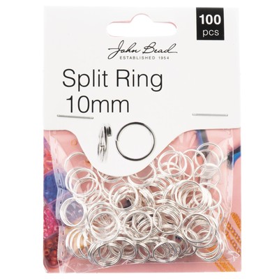 John Bead Split Ring 10mm 100/Pkg-Silver