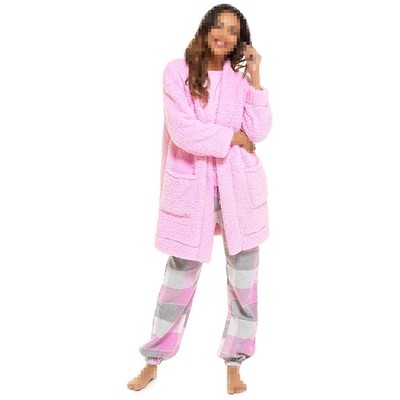 A2Z Femmes Foxbury Sherpa Moelleux Polaire Cardigan Robe de Chambre Chaud Cosy