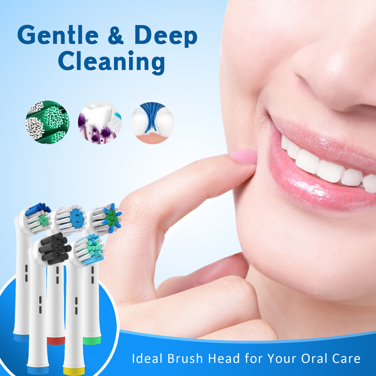 Toothbrush Replacement Heads Compatible with Oral B - 20 Toothbrushes