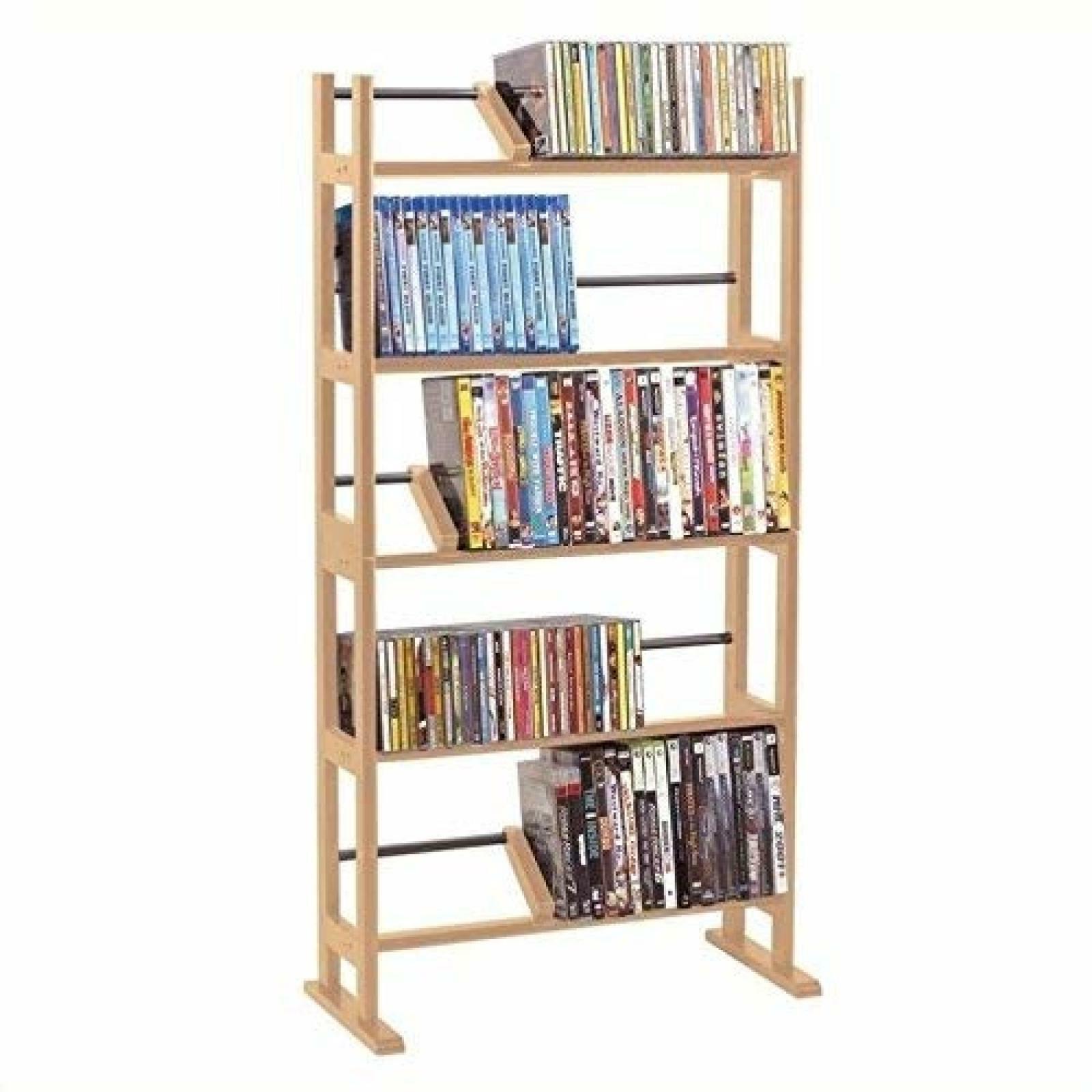 CD DVD STORAGE ORGANIZER Multimedia Tower Rack Media Shelf Stand Cabinet Movie