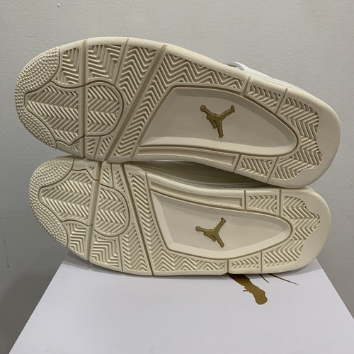 Pre-owned Jordan Air  4 Retro Metallic Gold 2024 Women Size 12w/10.5m Aq9129-170 In White