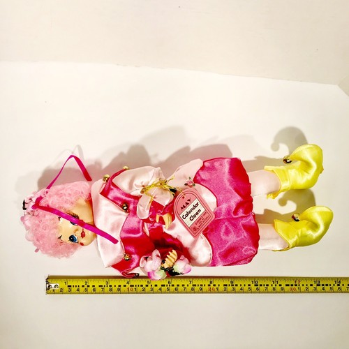 Vintage Acro Promo May Calendar Clown 1986 BRINNS Collectible Doll Pink [II19]