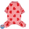 Dog Pajamas Small Sized Dogs Girl Boy Super Soft Puppy Clothes Fleece Puppy Pjs Jammies 4 Leg for Chihuahua Yorkie Winter Spring Onesies Jumpsuit Clothing Cute Pet Outfits Pink Love Heart, M