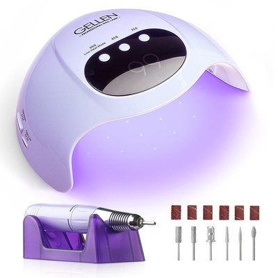 Gellen UV LED Nail Lamp with Electric Nail Drill, 72W UV Light Nail Dryer for...