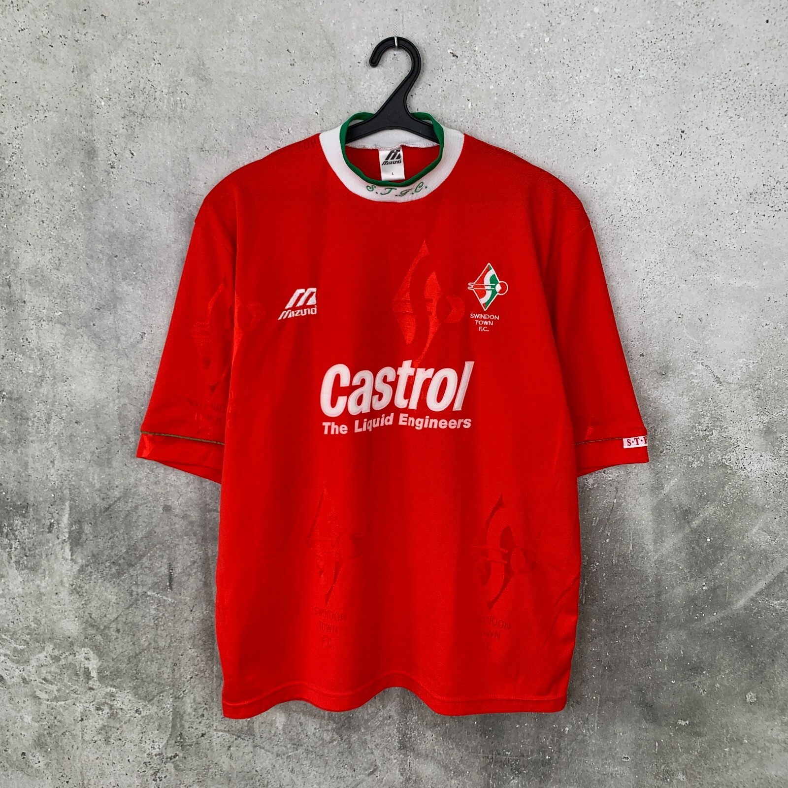 90s ミズノ製 スウィンドンタウンFC 97/98 UK製 S プレミアリーグ SWINDON TOWN 1995 1996 1997 HOME FOOTBALL SHIRT MIZUNO
