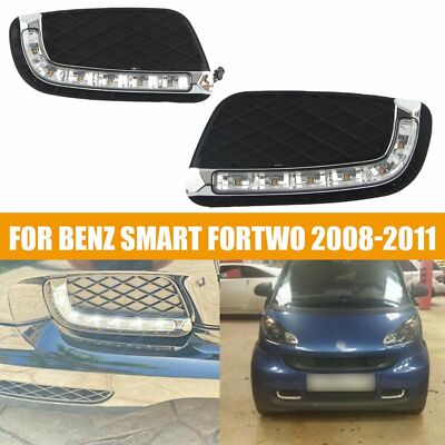 2Pcs For 2008-2011 Benz Smart Fortwo LED Fog Light DRL Daytime Running Lamps