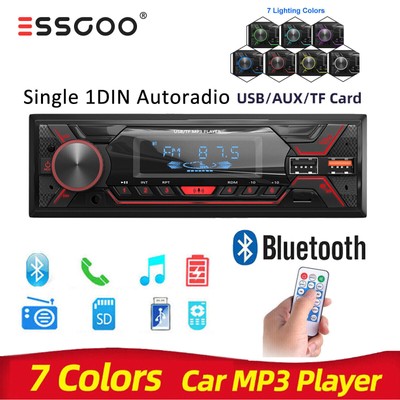 ESSGOO 1 DIN Car Stereo MP3 Player w/ Bluetooth FM TF USB Audio Handsfree Radio