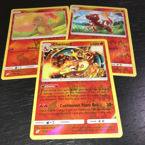 Pokemon Cards Charizard Pokmon TCG 3-Card Set: Reverse Holo Charizard  11/108 + Charmeleon + Charmander - Lightly Played Condition Charmander  Charmeleon