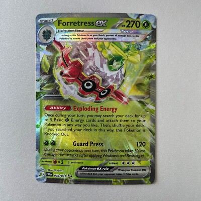 Pokémon Paldean Fates #2 Forretress EX Full Art Holo Double Rare