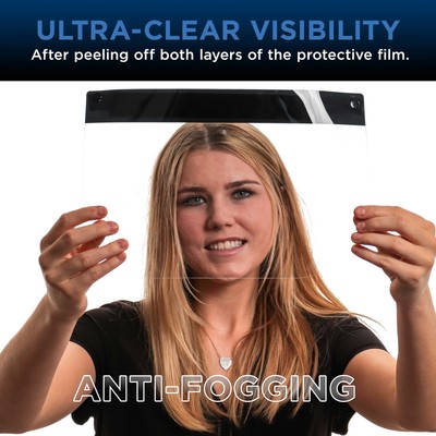 Salon World Safety 10 Black Face Shields Clear Protective Full Face Shields