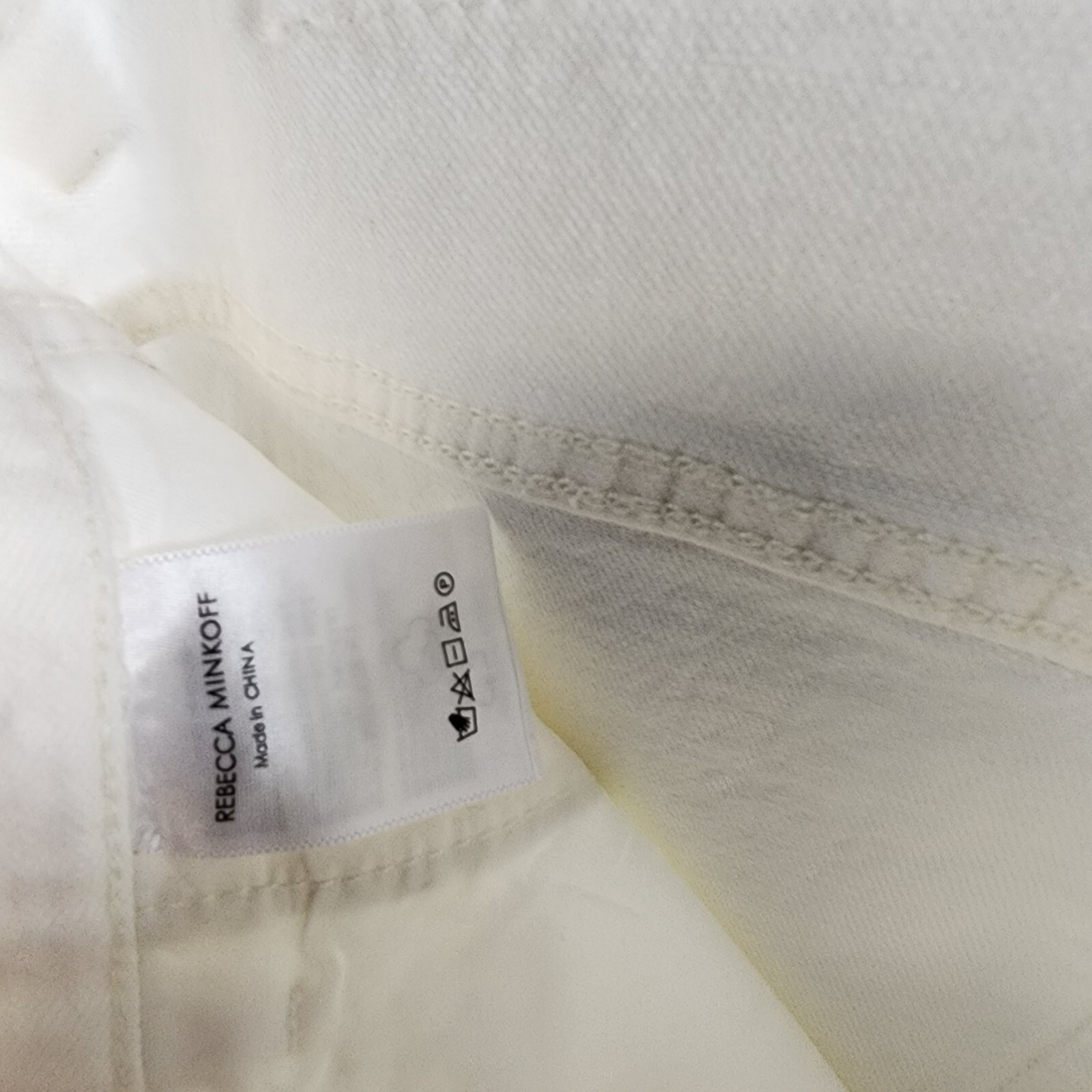 Rebecca Minkoff Relaxed Cargo Pants Women's 26 Alabaster Button Zip Closure - Picture 12 of 16