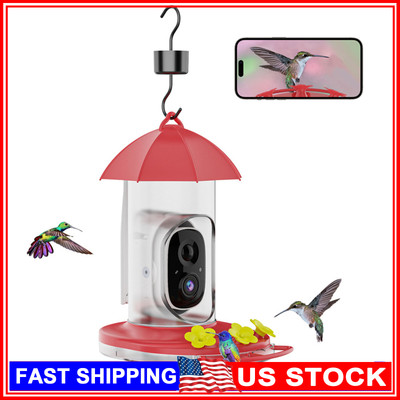 Hummingbird Feeder with Camera, 1080P HD Bird Feeder W/ Camera Auto Capture Bird