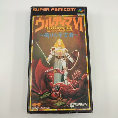 Ultima 6 VI U6 Japan Boxed Super Famicom Game