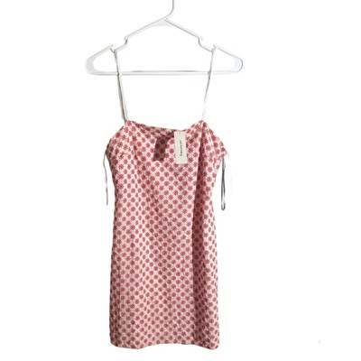 Francesca's Women's Eyelet Floral Mini Dress Size M White & Coral NWT