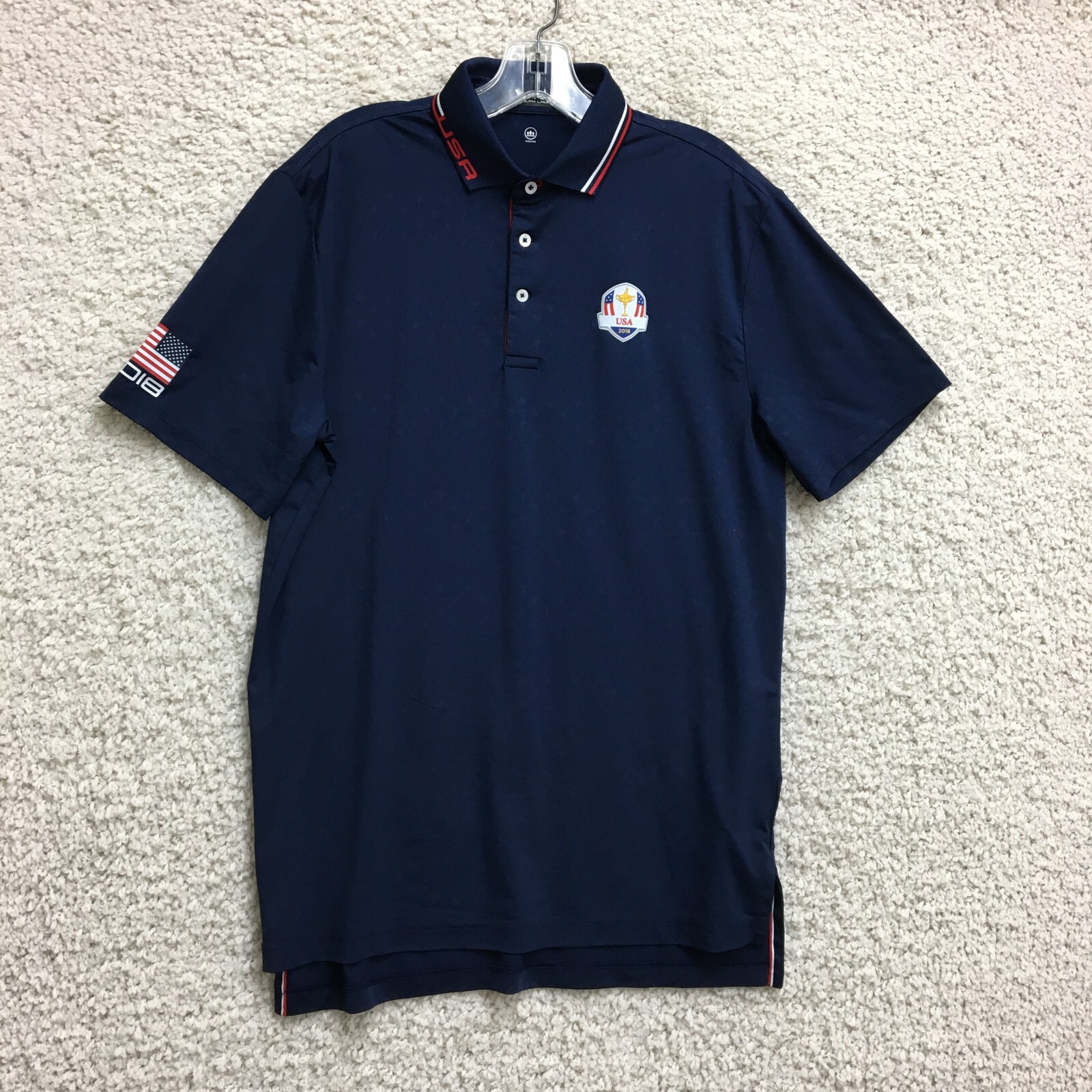 トップス RLX 2018 U.S. Ryder Cup Team Polo RLX Ralph Lauren Polo Shirt Small Adult Blue Ryder Cup USA