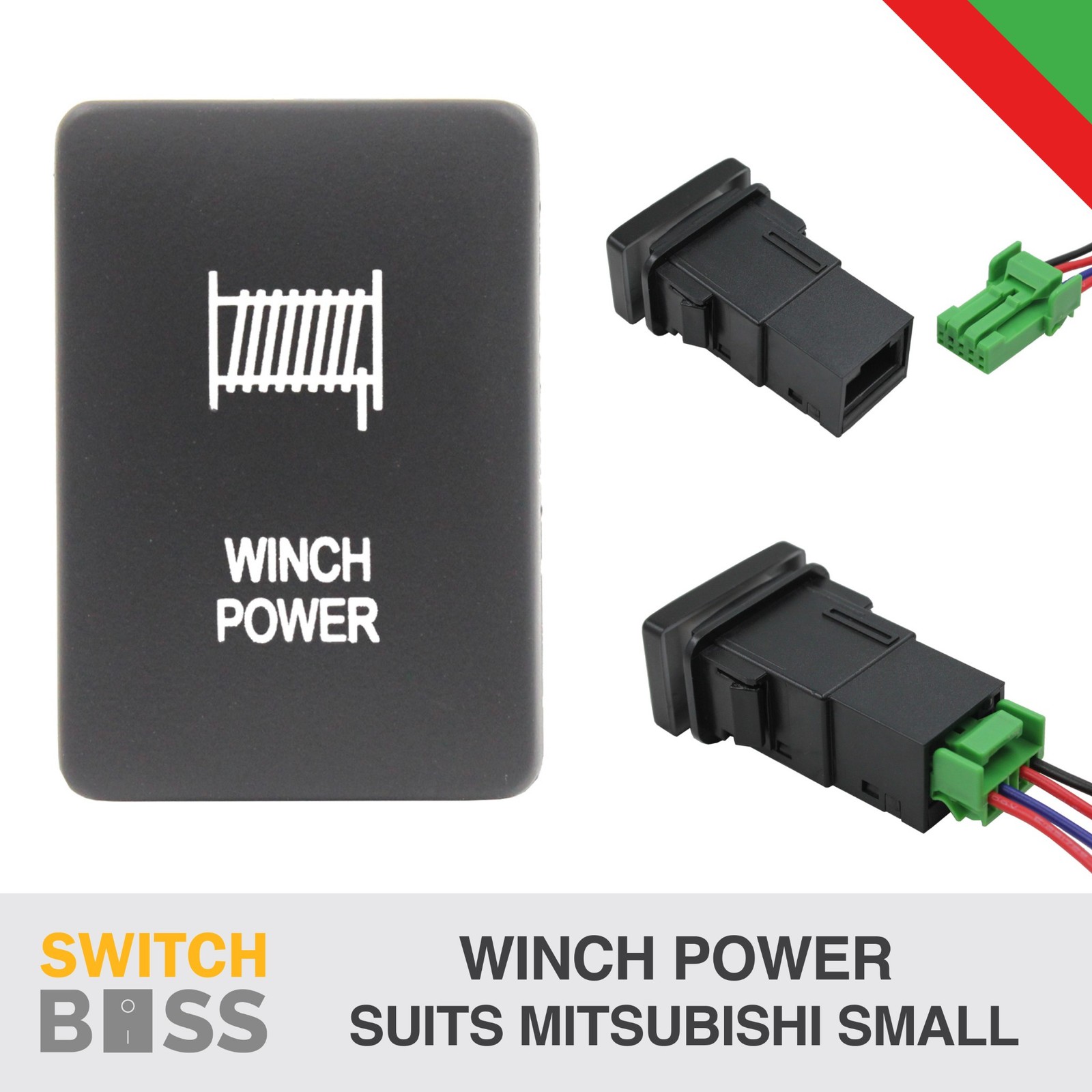 WINCH POWER Red-Green LED Short Push Switch Suit Mitsubishi Small Triton Pajero