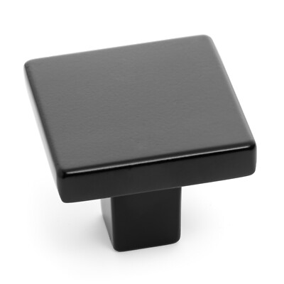 Cosmas Cabinet Hardware Flat Black Contemporary Square Knob #14899FB