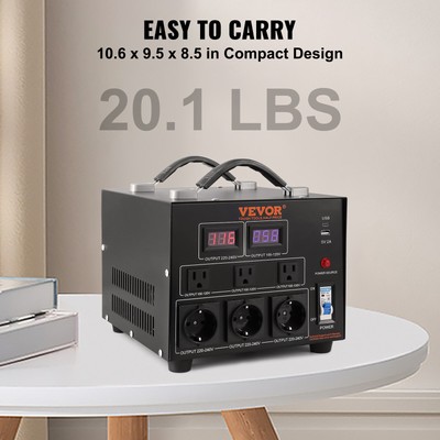 VEVOR 3000W Voltage Converter Transformer Step Up/Down 220V-110V /110V-220V CE