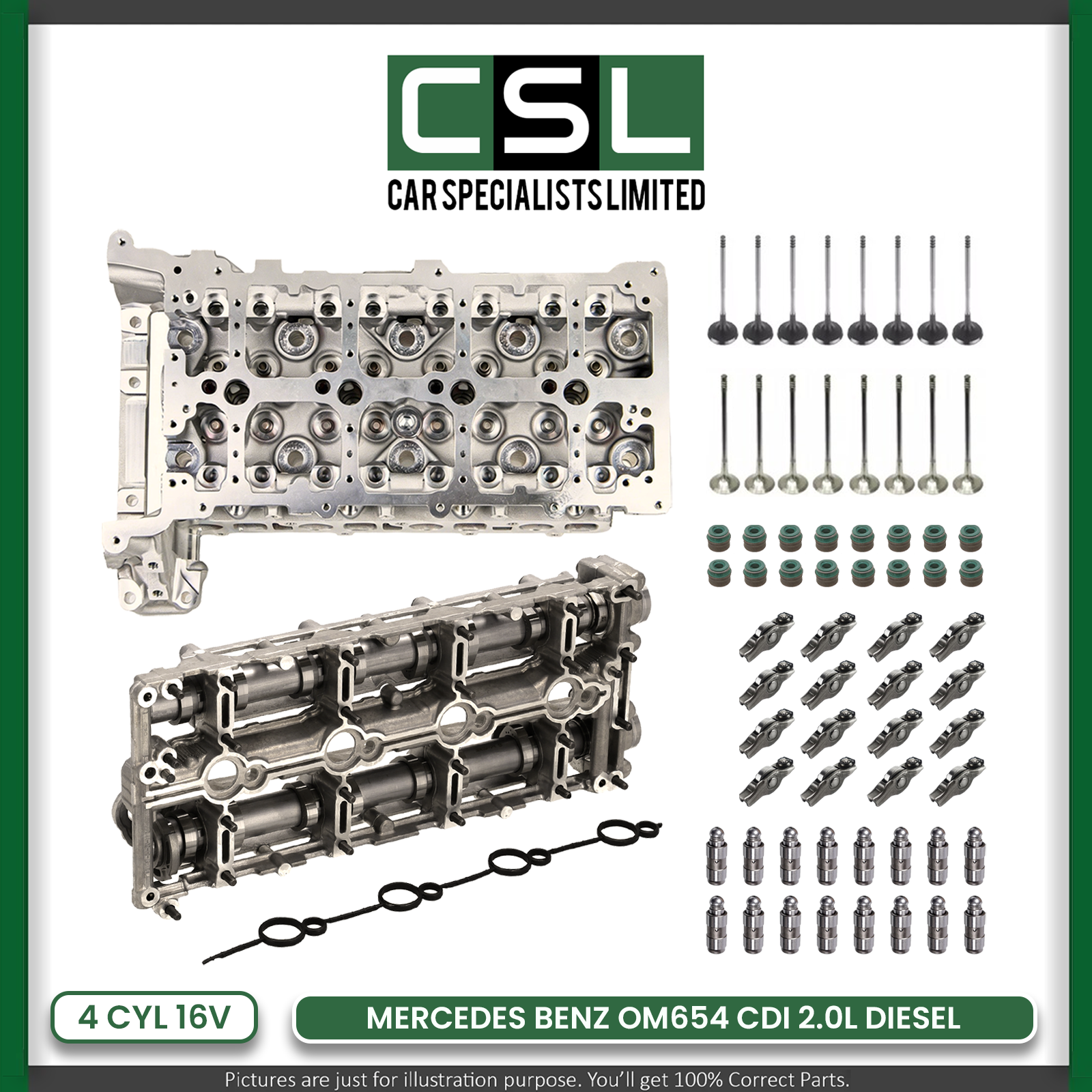 MERCEDES BENZ 2.0 DIESEL OM654 CAM CARRIER KIT WITH CYLINDER HEAD COMPLETE VITO