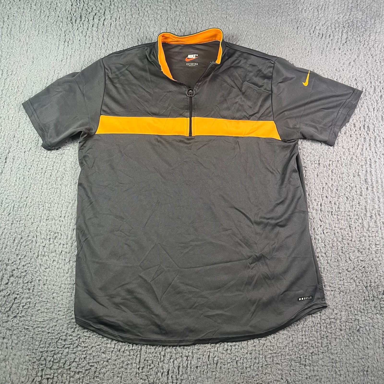 ウェア NIKE CYCLE JERSEY Vintage Nike Cycling Jersey Mens Large Gray Orange 1/4 Zip