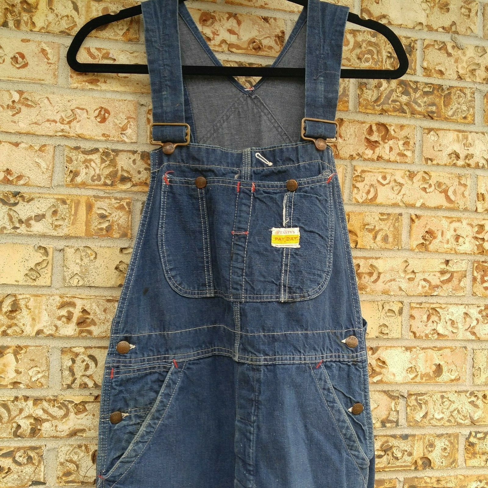 Vintage Penney's Pay Day Overalls Blue Denim 36