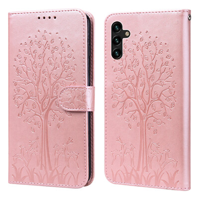For Samsung Galaxy A10 A22 A33 A72 Embossed Pattern Flip Stand Wallet Phone Case