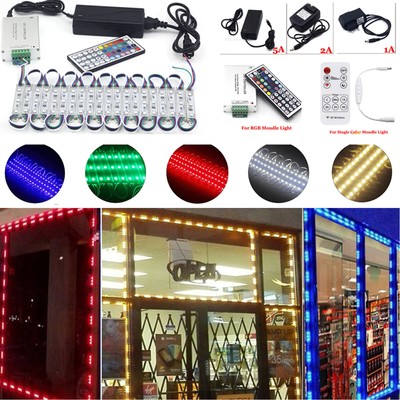 SMD 5050 3 6 LEDs Module Light Showcase Window Sign Lamp +Timing Remote + Power