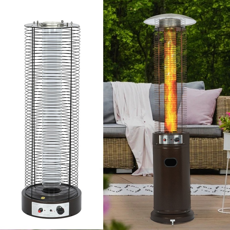 Patio Heater 42,000 BTU Pyramid Flame Outdoor Heater Propane Heater With Wheel