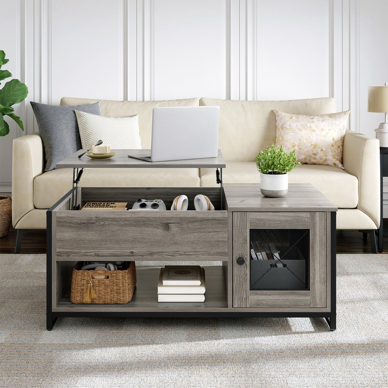 Lift Top Coffee Table  Cocktail Table Wood End Table w/ Hidd