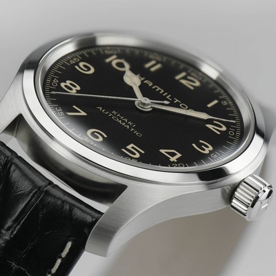 Pre-owned Hamilton - H70605731 - Khaki Field Murph Auto Office Automatic 1 21/32in