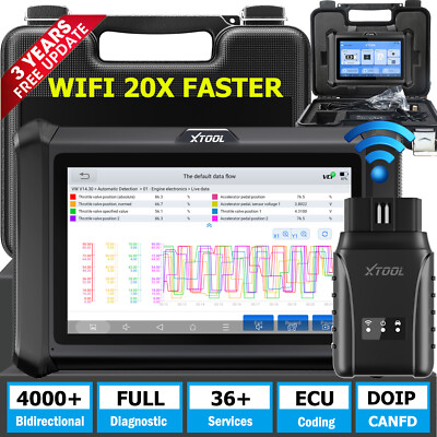 XTOOL D7W Car OBD2 Scanner Full System Diagnostic Bidirectional E~CU Coding DOIP