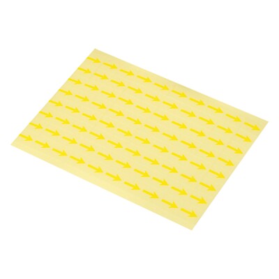 Small Arrow Sticker 0.5x0.4'' 4 Sheet Product Inspection Defect Indicator Yellow