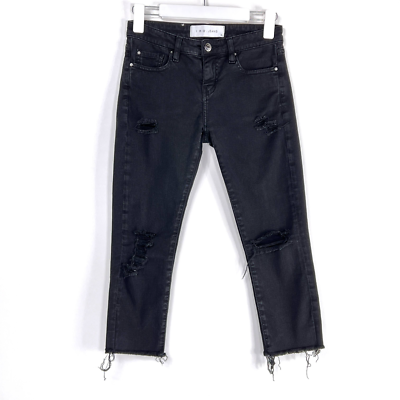 Black distressed hotsell hem jeans