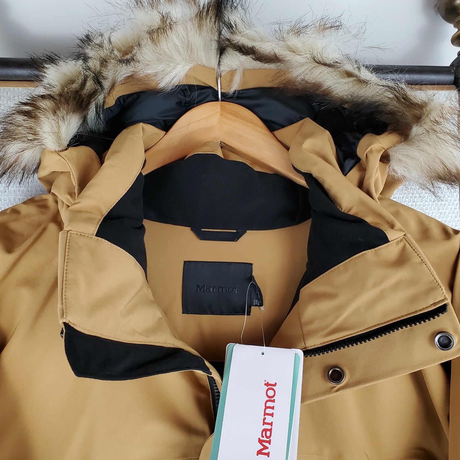Pre-owned Marmot $375  Mens Size 2xl 700 Duck Down Jacket Khaki Hooded Yukon Parka In Beige